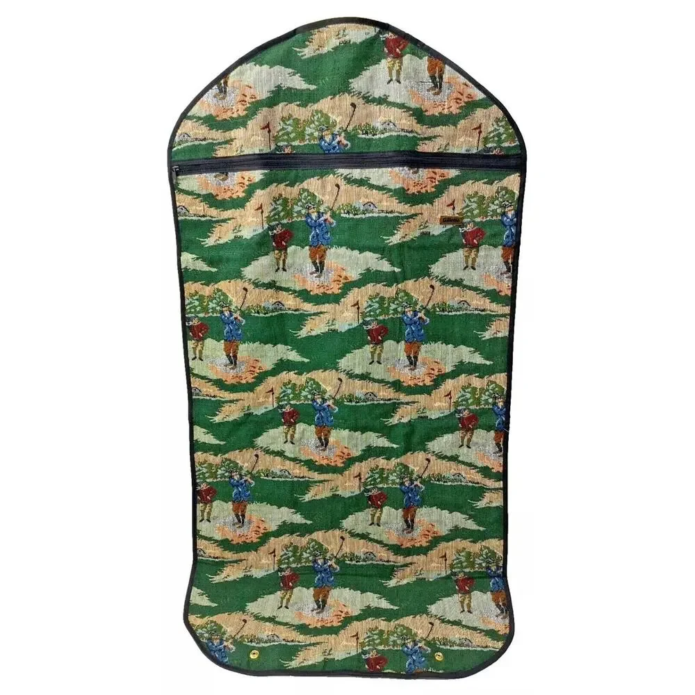 Vintage Tapestry Garment Bag With Golf Design
